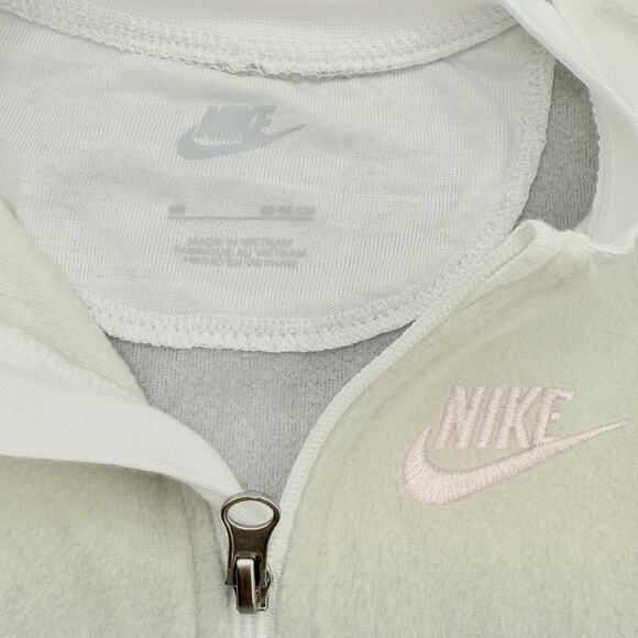 Nike Baby Fleece Footed Sleeper Unisex Ombre Neutral Zip Up Gray White Pajama 6M - Picture 4 of 6